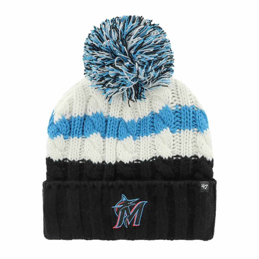 Miami Marlins '47 Women's Ashfield Cuffed Knit Hat with Pom - MLB