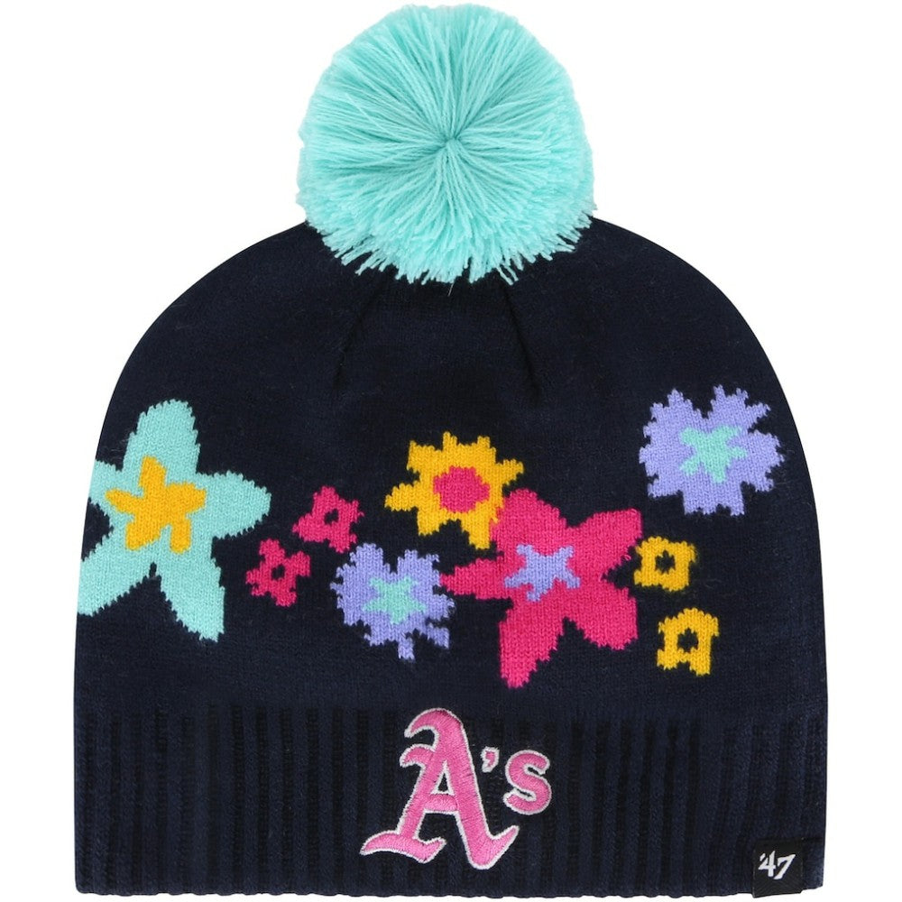 Athletics '47 Girls Youth Buttercup Knit Beanie with Pom - MLB