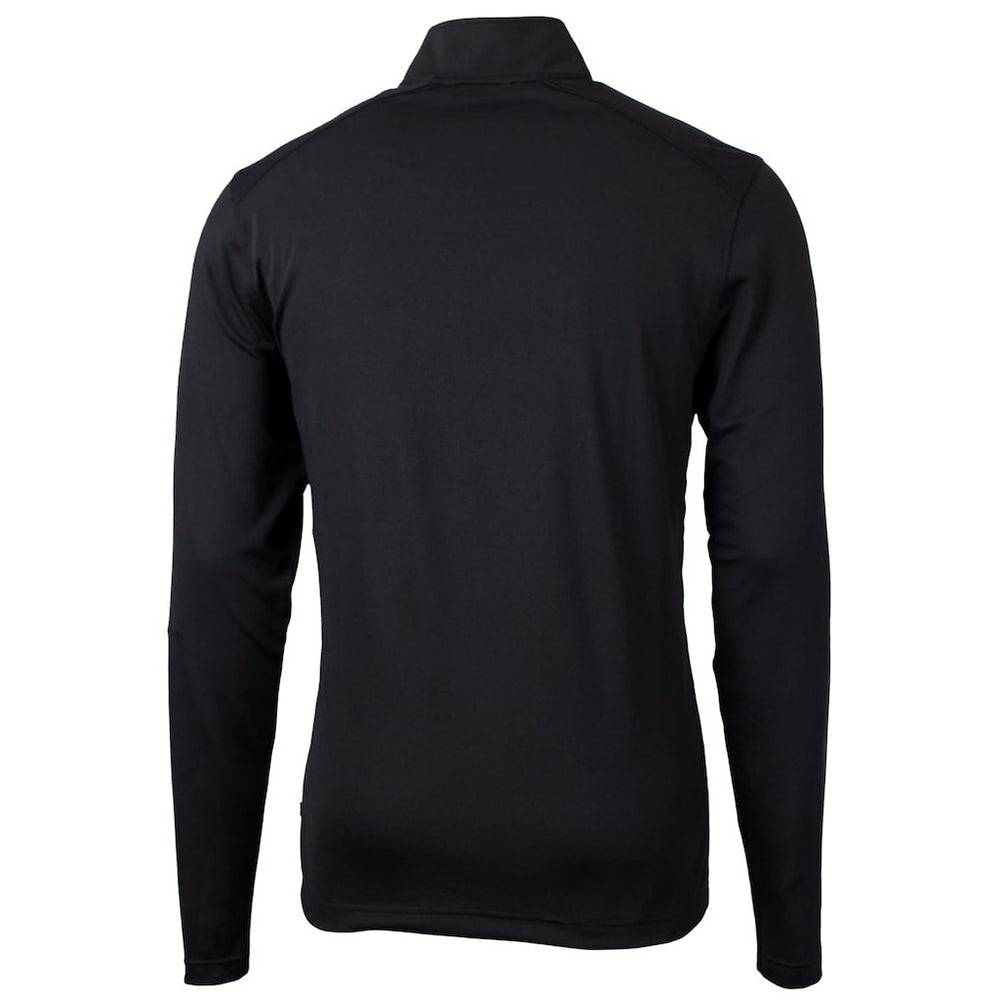 Philadelphia Eagles Cutter & Buck Gridiron Classics Big & Tall Virtue Eco Pique Recycled Quarter-Zip Pullover Top Black | NFL