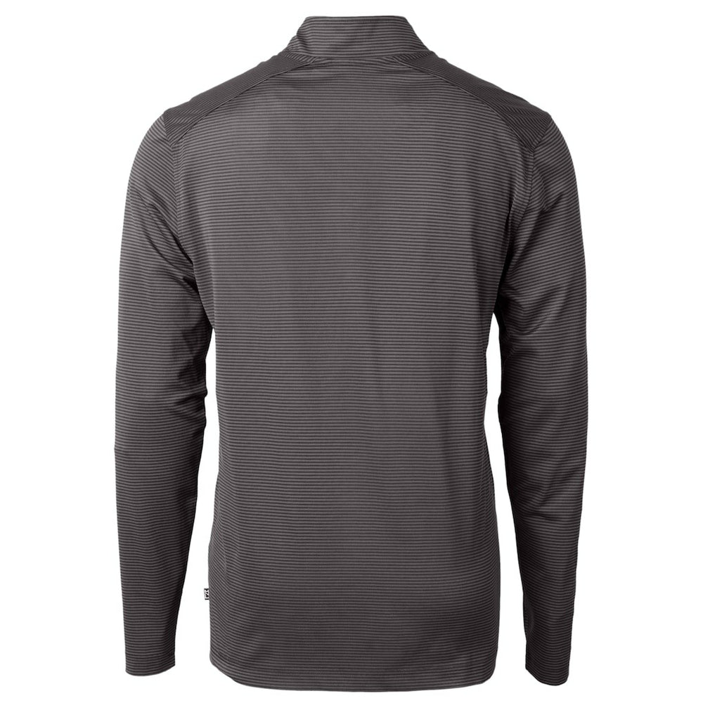 Philadelphia Eagles Cutter & Buck Gridiron Classics Big & Tall Virtue Eco Pique Micro Stripe Recycled Quarter-Zip Pullover Top Charcoal | NFL