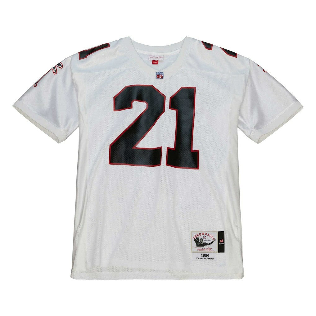 Deion Sanders Atlanta Falcons 1991 Authentic Throwback Retired Player Jersey White | Mitchell & Ness