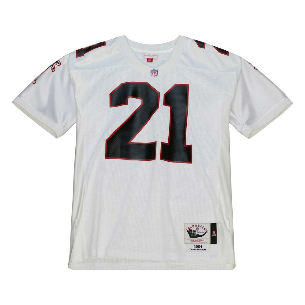 Deion Sanders Atlanta Falcons 1991 Authentic Throwback Retired Player Jersey White | Mitchell & Ness