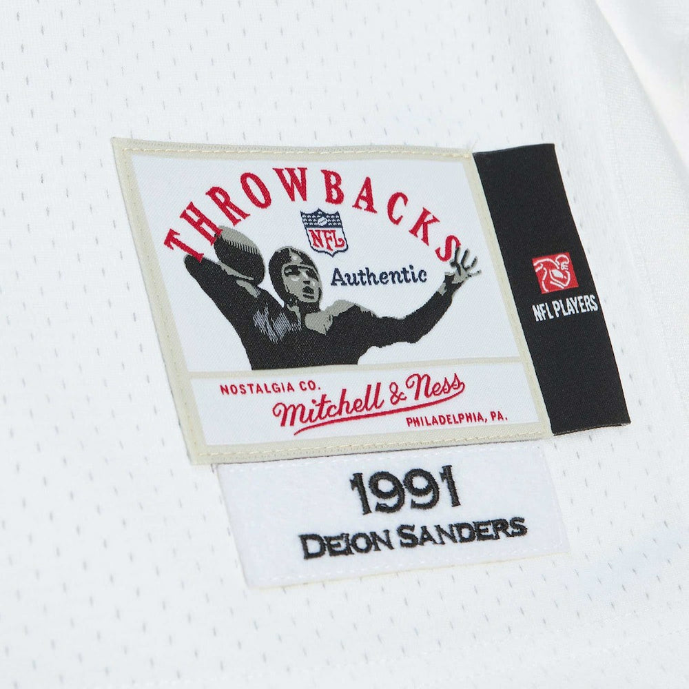 Deion Sanders Atlanta Falcons 1991 Authentic Throwback Retired Player Jersey White | Mitchell & Ness