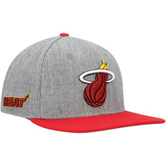 Miami Heat Pro Standard Classic Logo Two-Tone Snapback Hat Gray/Red - NBA