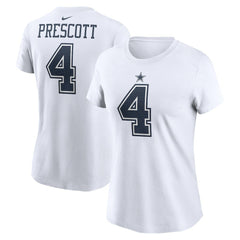 Dak Prescott Dallas Cowboys Women's Player Name & Number T-Shirt White | Nike for Sale