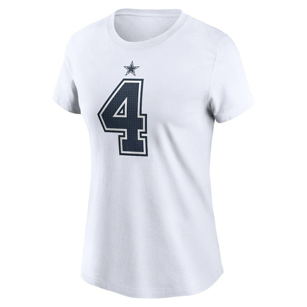 Dak Prescott Dallas Cowboys Women's Player Name & Number T-Shirt White | Nike for Sale