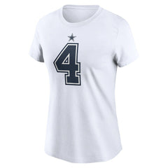 Dak Prescott Dallas Cowboys Women's Player Name & Number T-Shirt White | Nike for Sale