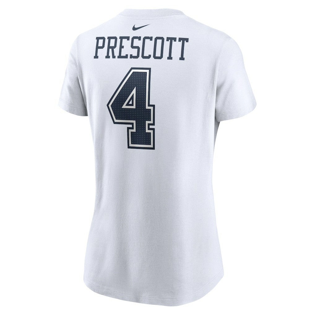 Dak Prescott Dallas Cowboys Women's Player Name & Number T-Shirt White | Nike for Sale