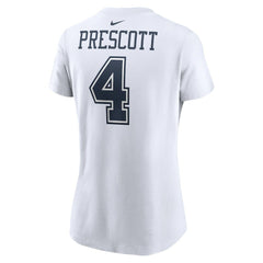 Dak Prescott Dallas Cowboys Women's Player Name & Number T-Shirt White | Nike for Sale