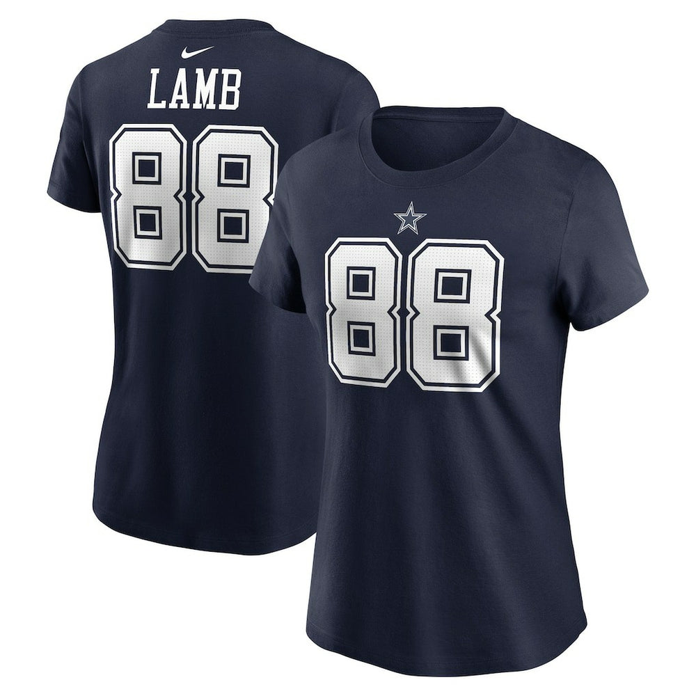 CeeDee Lamb Dallas Cowboys Women's Player Name & Number T-Shirt Navy | Nike for Sale