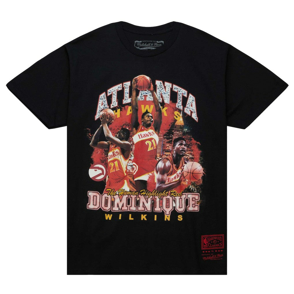 Dominique Wilkins Atlanta Hawks Hardwood Classics Bling Concert Player T-Shirt Black - NBA