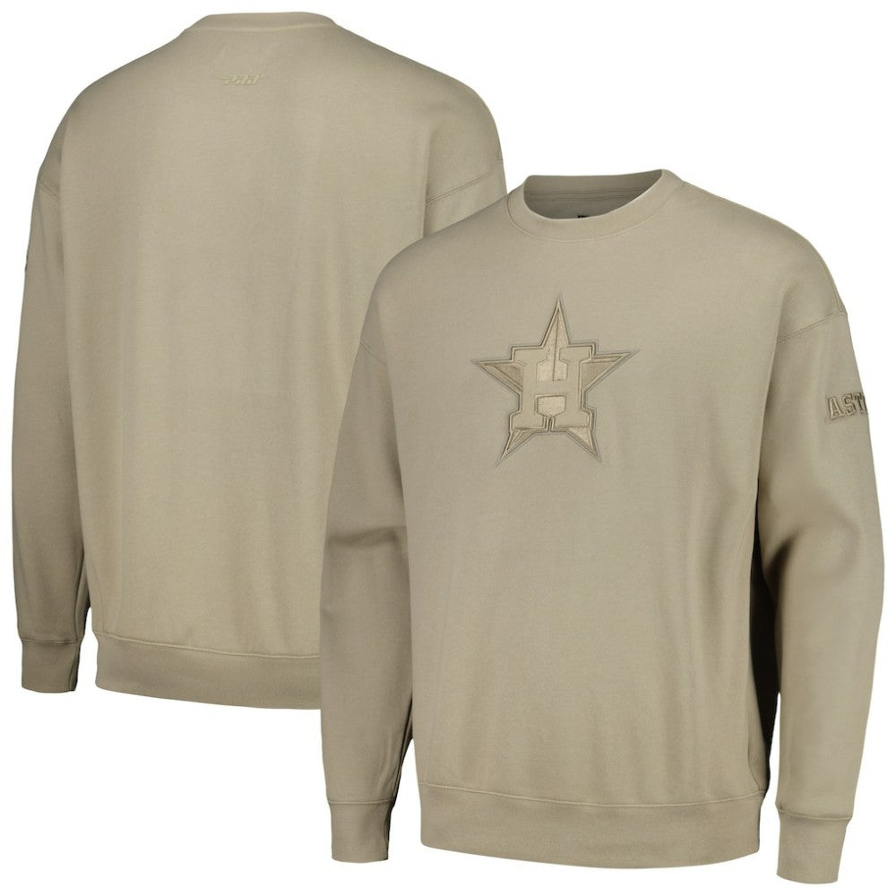 Houston Astros Pro Standard Neutral Drop Shoulder Pullover Sweatshirt - MLB