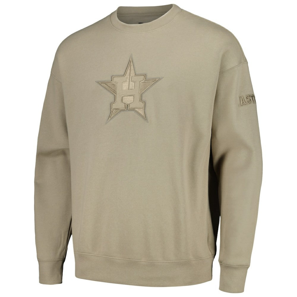 Houston Astros Pro Standard Neutral Drop Shoulder Pullover Sweatshirt - MLB