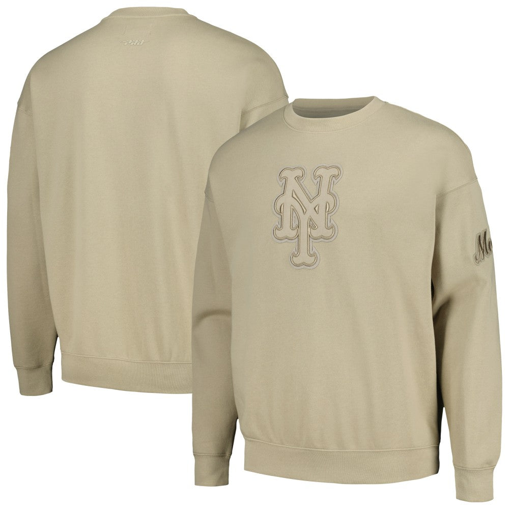 New York Mets Pro Standard Neutral Drop Shoulder Pullover Sweatshirt - MLB