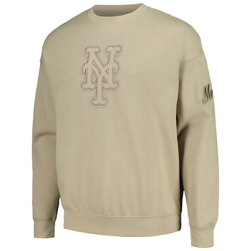 New York Mets Pro Standard Neutral Drop Shoulder Pullover Sweatshirt - MLB