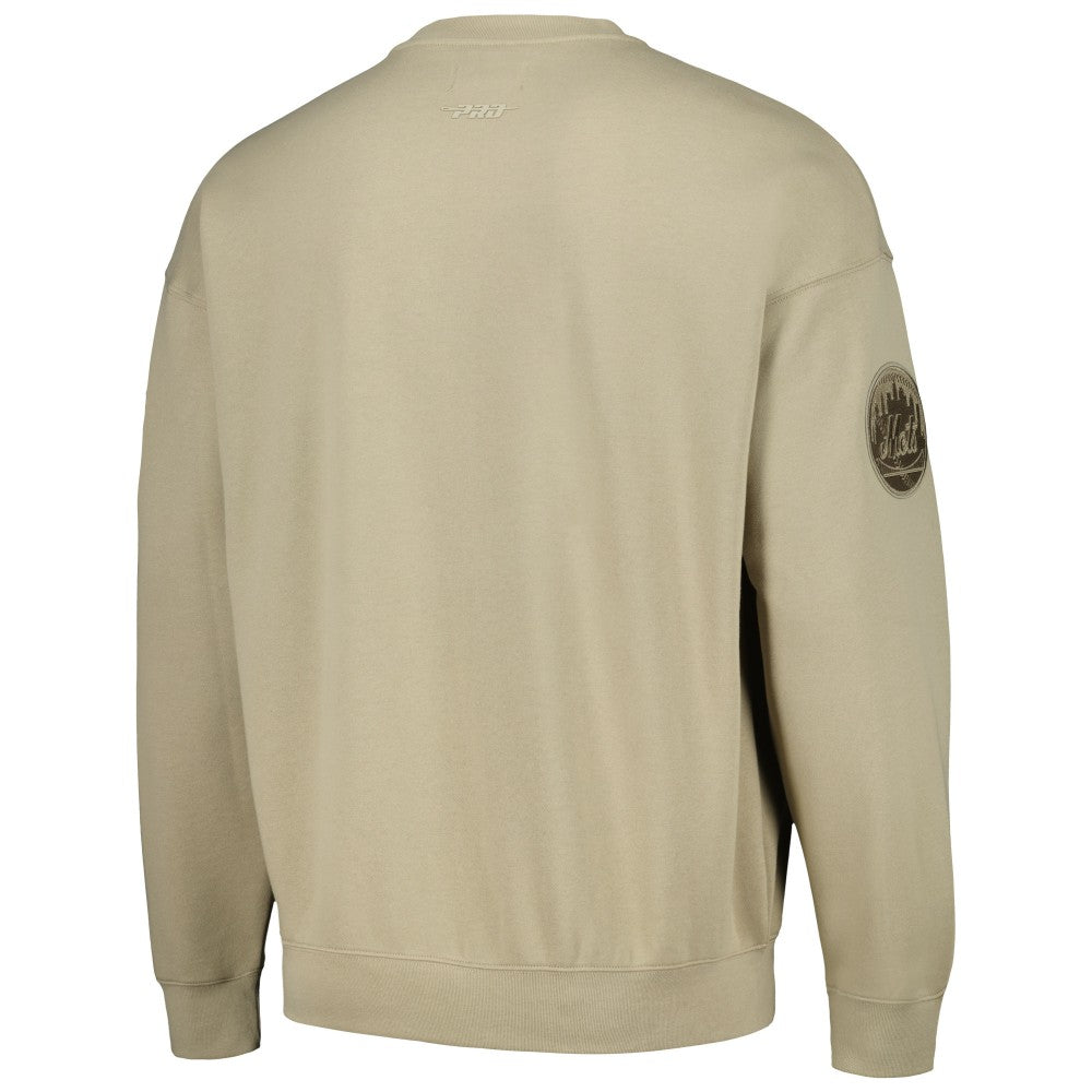 New York Mets Pro Standard Neutral Drop Shoulder Pullover Sweatshirt - MLB