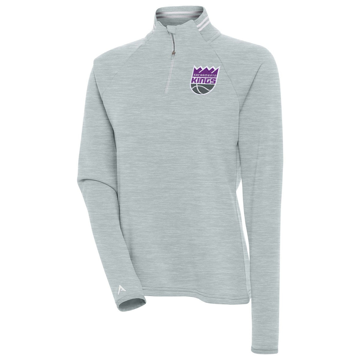 Sacramento Kings Antigua Women's Milo Quarter-Zip Pullover Top Heather Gray - NBA