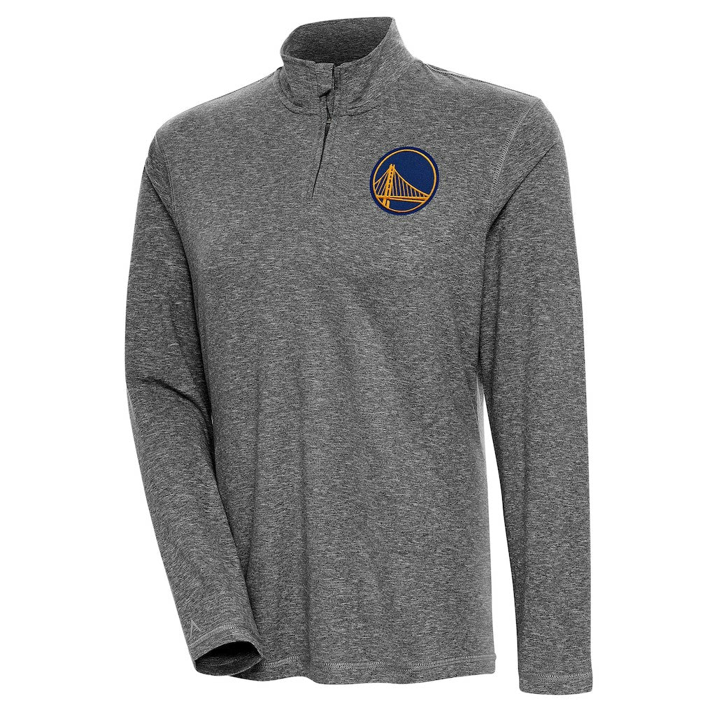 Golden State Warriors Antigua Women's Confront Quarter-Zip Pullover Top Heather Black - NBA