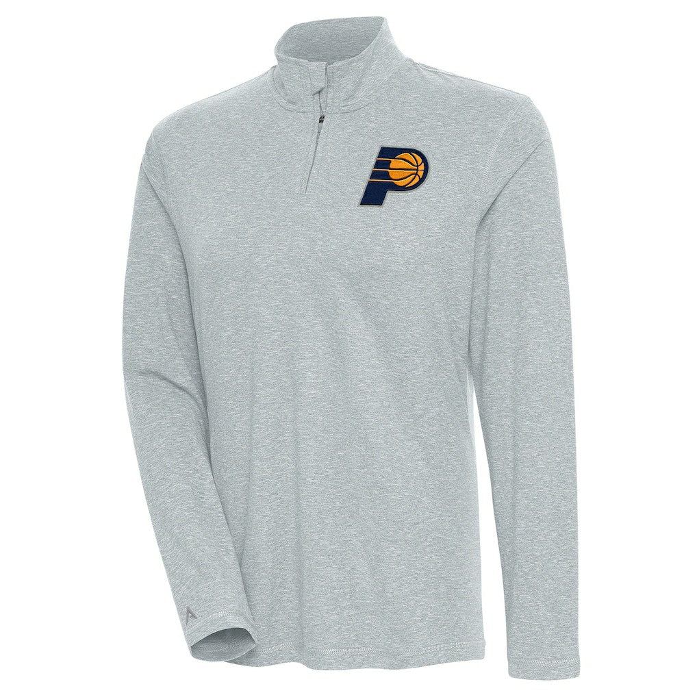 Indiana Pacers Antigua Women's Confront Quarter-Zip Pullover Top Heather Gray - NBA