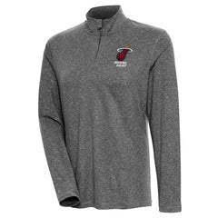 Miami Heat Antigua Women's Confront Quarter-Zip Pullover Top Heather Black - NBA