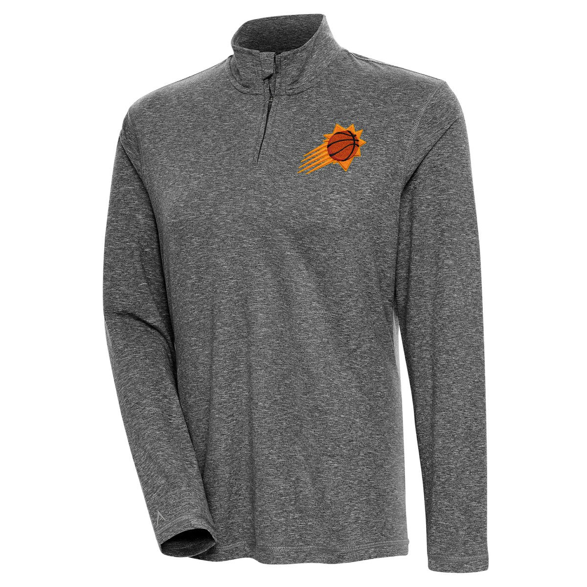 Phoenix Suns Antigua Women's Confront Quarter-Zip Pullover Top Heather Black - NBA