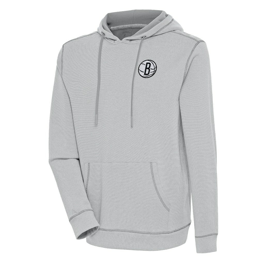 Brooklyn Nets Antigua Axe Bunker Tri-Blend Pullover Hoodie Gray - NBA