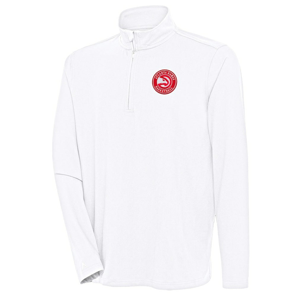 Atlanta Hawks Antigua Hunk Quarter-Zip Pullover Top White - NBA