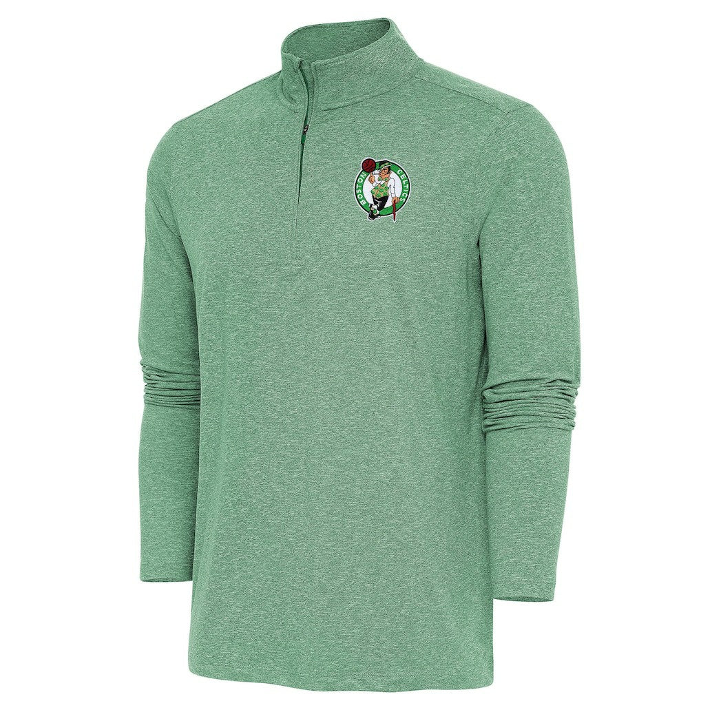 Boston Celtics Antigua Hunk Quarter-Zip Pullover Top Kelly Green - NBA