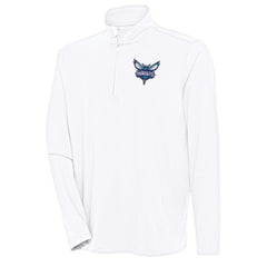 Charlotte Hornets Antigua Hunk Quarter-Zip Pullover Top White - NBA