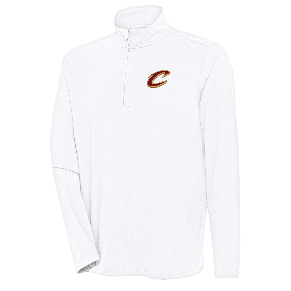 Cleveland Cavaliers Antigua Hunk Quarter-Zip Pullover Top White - NBA