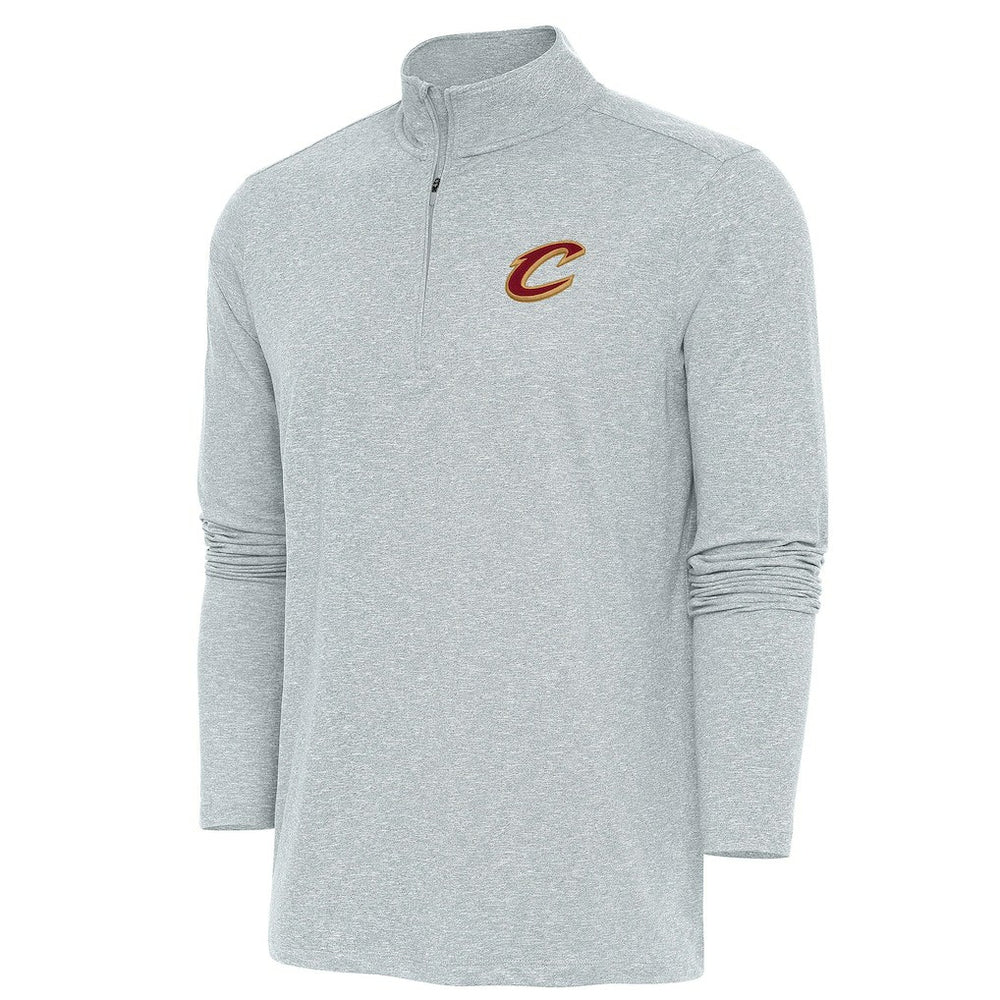 Cleveland Cavaliers Antigua Hunk Quarter-Zip Pullover Top Heather Gray - NBA