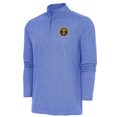Denver Nuggets Antigua Hunk Quarter-Zip Pullover Top Heather Royal - NBA