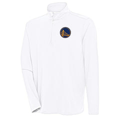 Golden State Warriors Antigua Hunk Quarter-Zip Pullover Top White - NBA