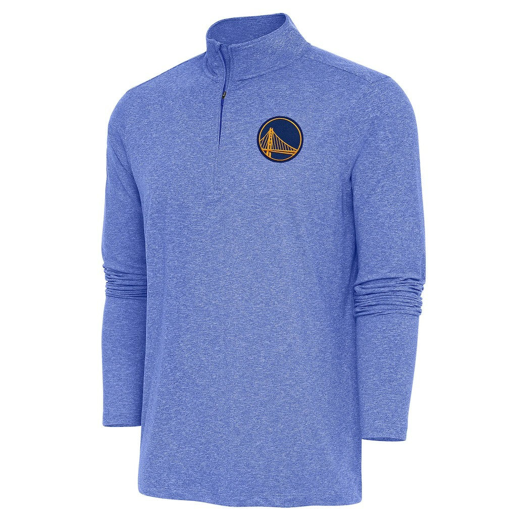 Golden State Warriors Antigua Hunk Quarter-Zip Pullover Top Heather Royal - NBA