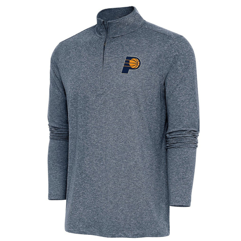 Indiana Pacers Antigua Hunk Quarter-Zip Pullover Top Heather Navy - NBA