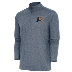 Indiana Pacers Antigua Hunk Quarter-Zip Pullover Top Heather Navy - NBA