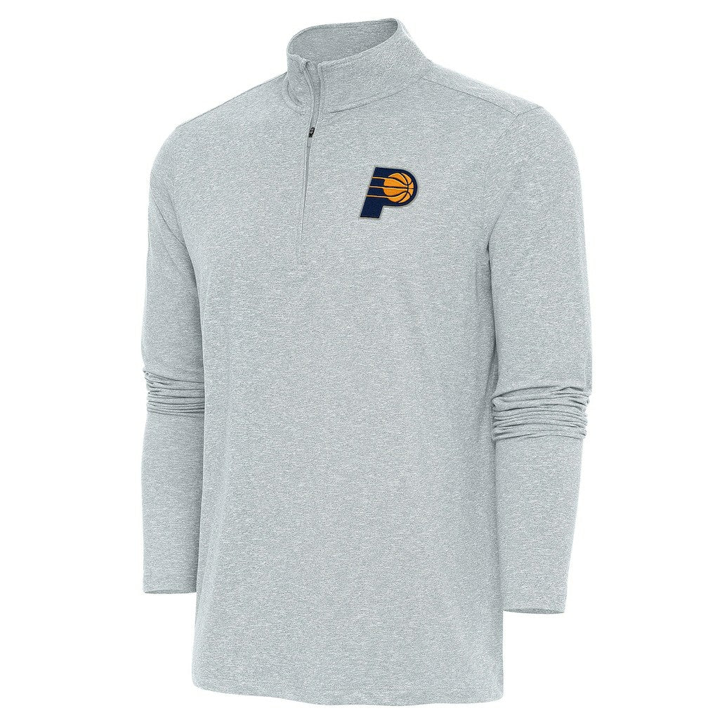 Indiana Pacers Antigua Hunk Quarter-Zip Pullover Top Heather Gray - NBA