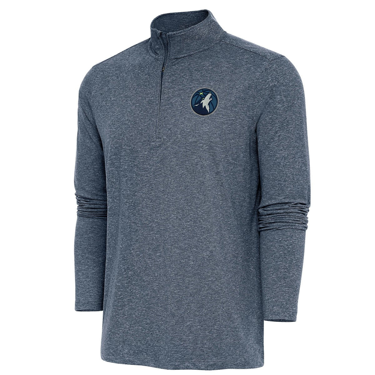 Minnesota Timberwolves Antigua Hunk Quarter-Zip Pullover Top Heather Navy - NBA