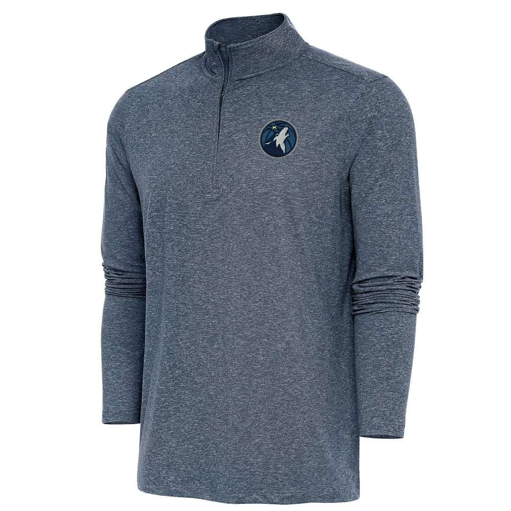 Minnesota Timberwolves Antigua Hunk Quarter-Zip Pullover Top Heather Navy - NBA