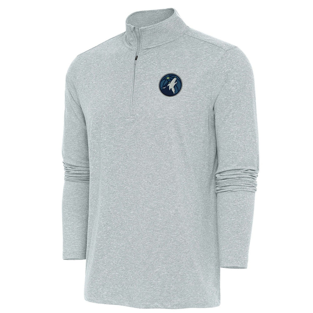 Minnesota Timberwolves Antigua Hunk Quarter-Zip Pullover Top Heather Gray - NBA