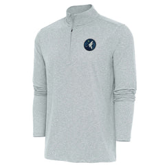 Minnesota Timberwolves Antigua Hunk Quarter-Zip Pullover Top Heather Gray - NBA
