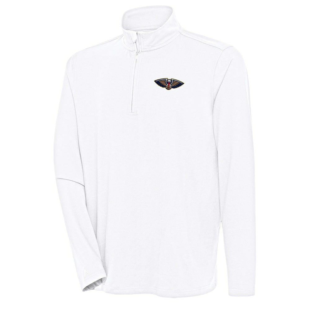New Orleans Pelicans Antigua Hunk Quarter-Zip Pullover Top White - NBA