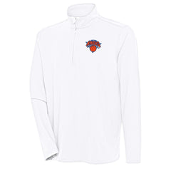 New York Knicks Antigua Hunk Quarter-Zip Pullover Top White - NBA