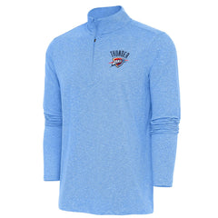 Oklahoma City Thunder Antigua Hunk Quarter-Zip Pullover Top Heather Powder Blue - NBA