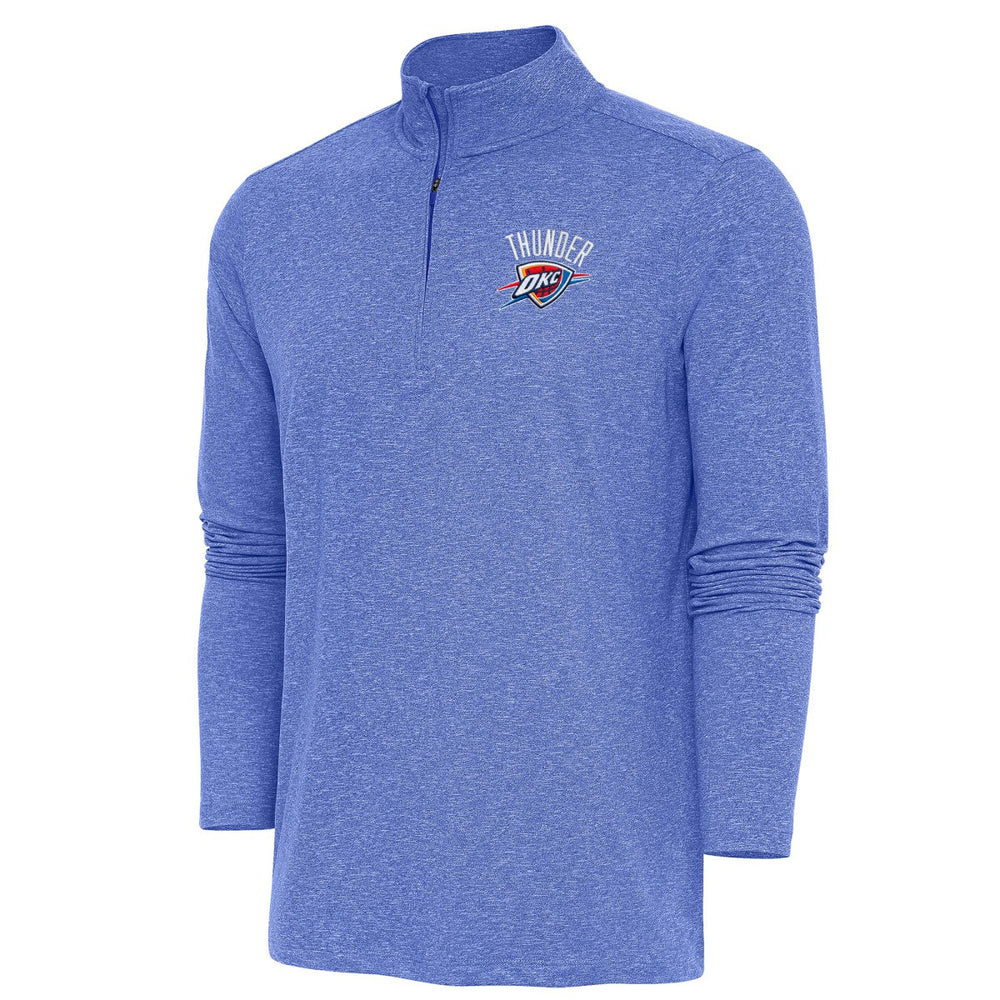 Oklahoma City Thunder Antigua Hunk Quarter-Zip Pullover Top Heather Royal - NBA