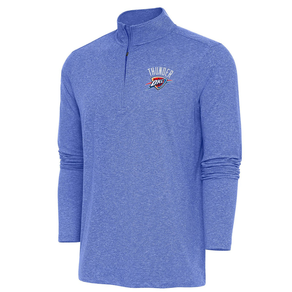 Oklahoma City Thunder Antigua Hunk Quarter-Zip Pullover Top Heather Royal - NBA