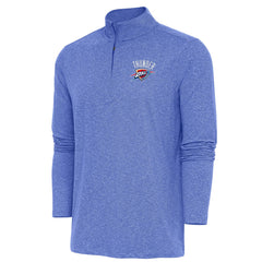 Oklahoma City Thunder Antigua Hunk Quarter-Zip Pullover Top Heather Royal - NBA