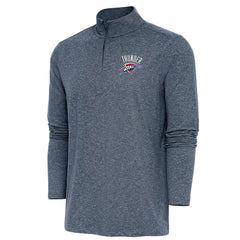 Oklahoma City Thunder Antigua Hunk Quarter-Zip Pullover Top Heather Navy - NBA