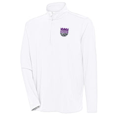 Sacramento Kings Antigua Hunk Quarter-Zip Pullover Top White - NBA