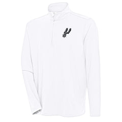 San Antonio Spurs Antigua Hunk Quarter-Zip Pullover Top White - NBA